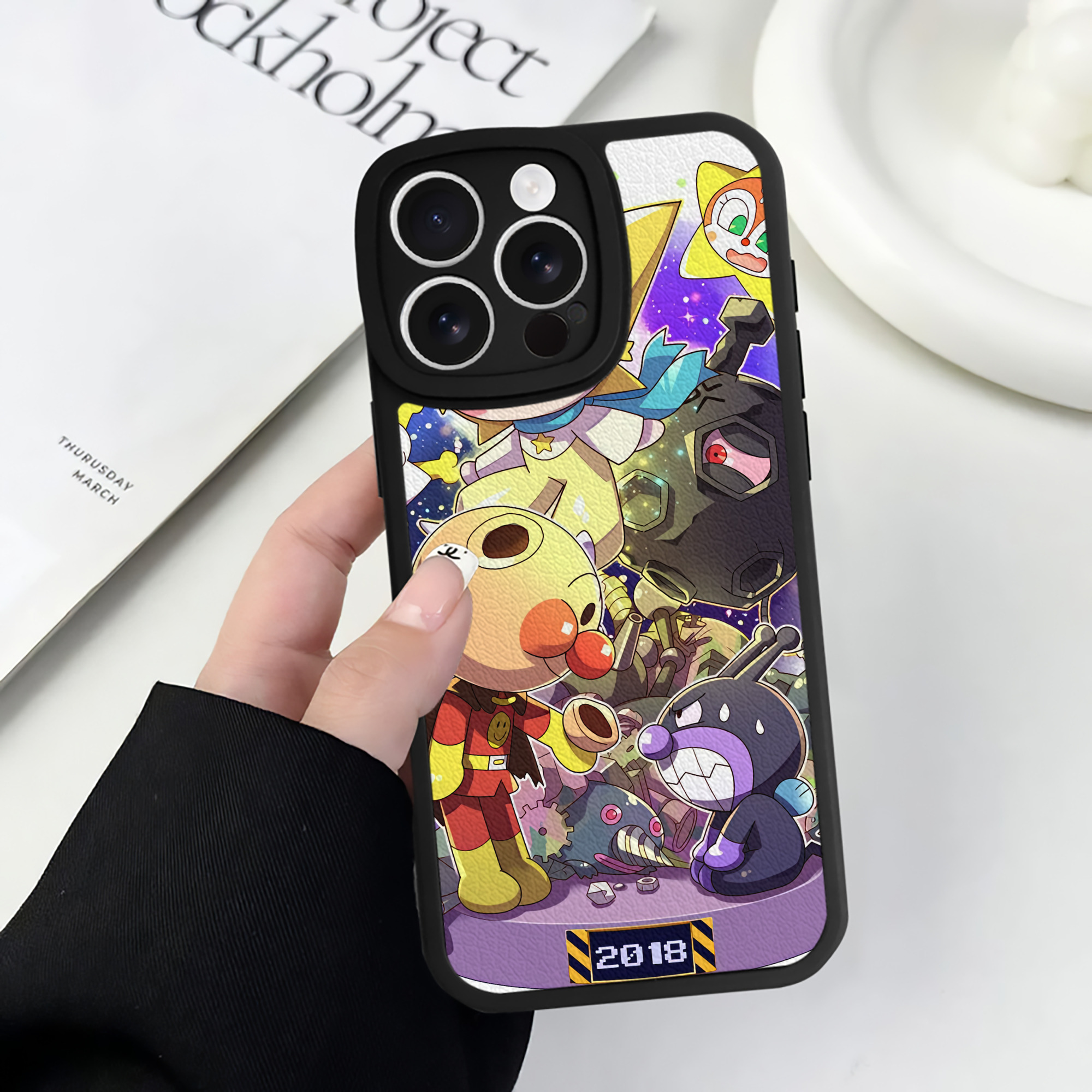 （画像用） アンパンマン Anpanman 【iPhone 16シリーズ対応】シリコンスマホケース（レザー調） 材質：シリコン